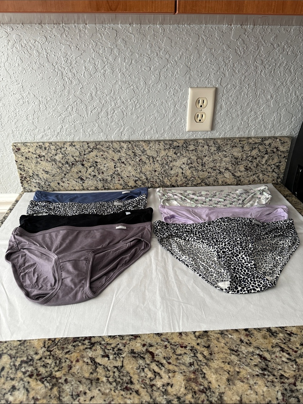 Jockey Assorted Bikini Panties size5 - Purple, Black, Blue, Lilac, White Print